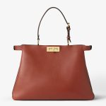 FENDI Peekaboo Soft Large Sienna brown leather bag